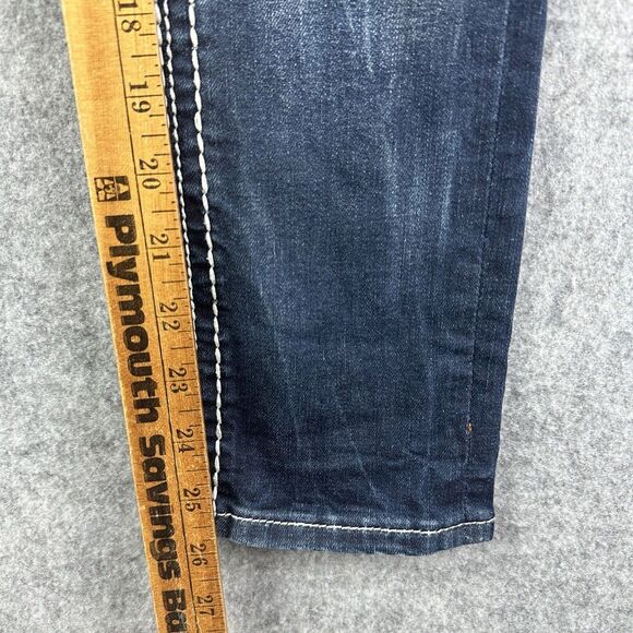Rock Revival Meri Crop Jeans Womens 22 Dark Wash Faux Flap Embroidered Western - Picture 3 of 16